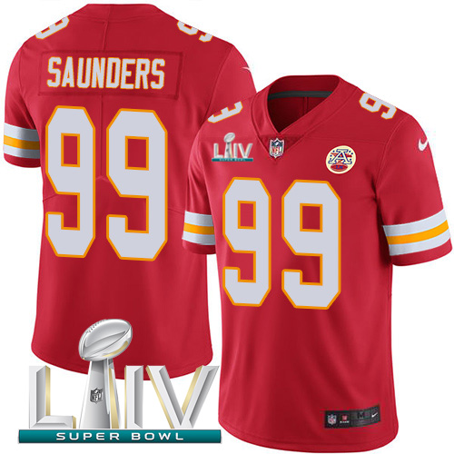 Kansas City Chiefs Nike #99 Khalen Saunders Red Super Bowl LIV 2020 Team Color Youth Stitched NFL Vapor Untouchable Limited Jersey